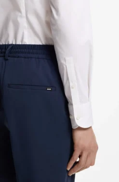 Slim-fit shirt in cotton-blend poplin