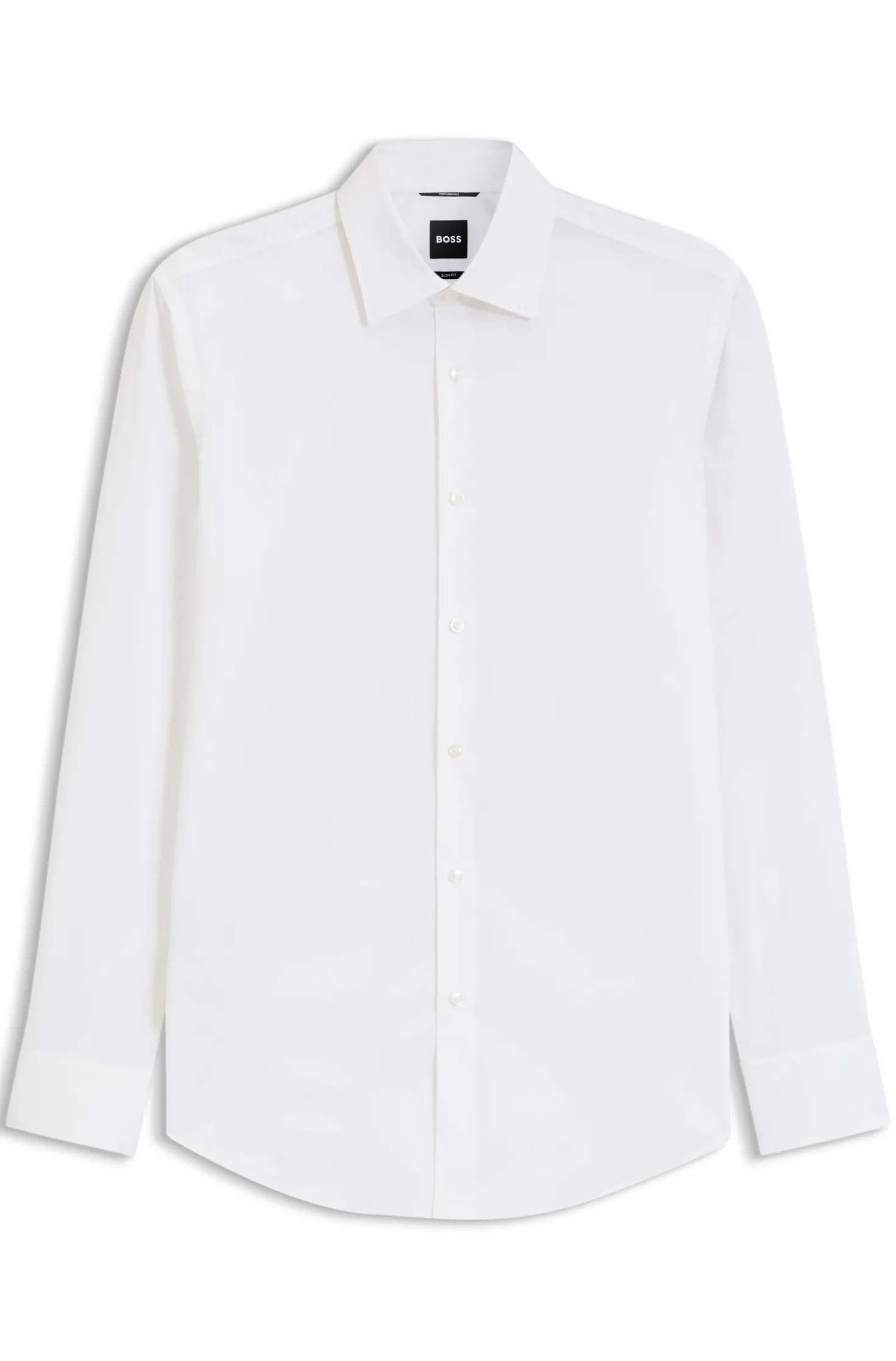 Slim-fit shirt in cotton-blend poplin