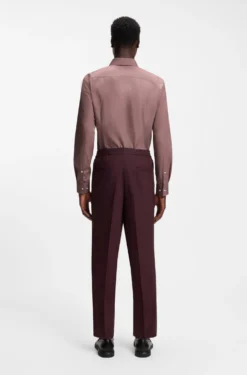 Slim-fit shirt in easy-iron cotton poplin