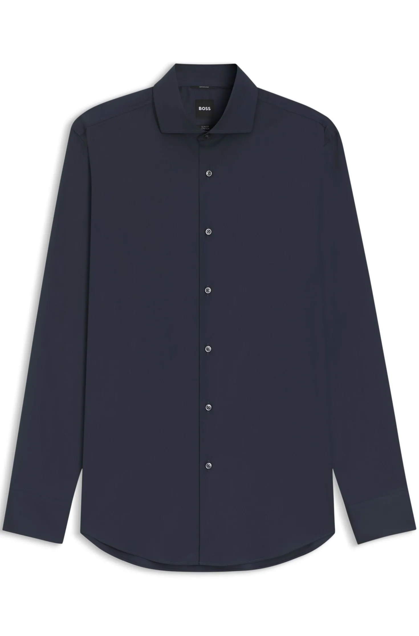 Slim-fit shirt in easy-iron cotton-blend poplin