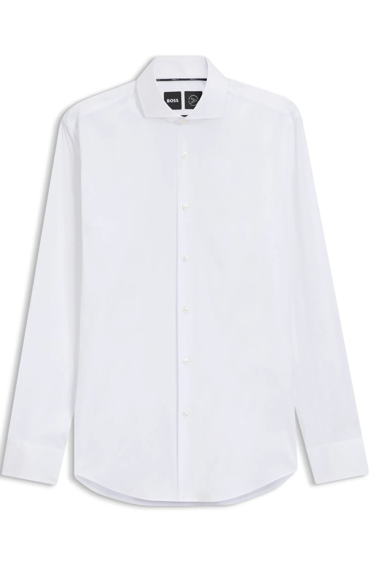 Slim-fit shirt in easy-iron cotton-blend poplin