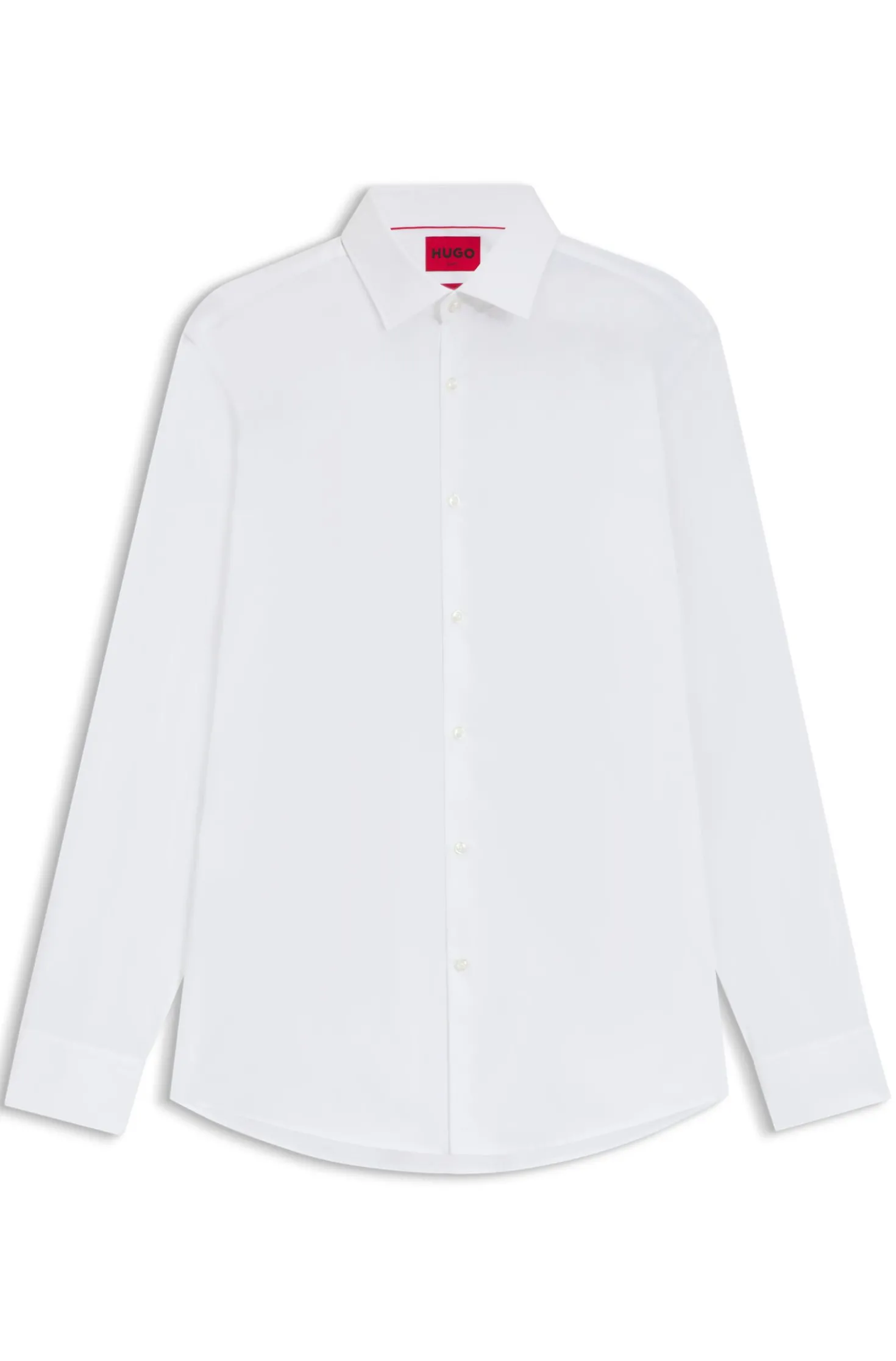 Slim-fit shirt in easy-iron cotton poplin
