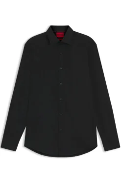 Slim-fit shirt in easy-iron cotton poplin