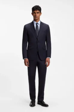 Slim-fit shirt in easy-iron cotton twill