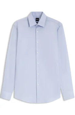 Slim-fit shirt in easy-iron cotton twill