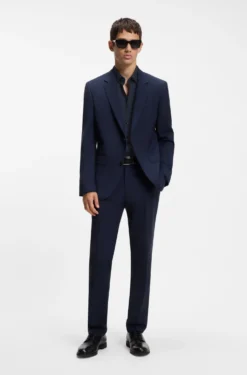Slim-fit shirt in easy-iron cotton poplin