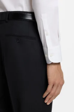 Slim-fit shirt in easy-iron stretch-cotton poplin