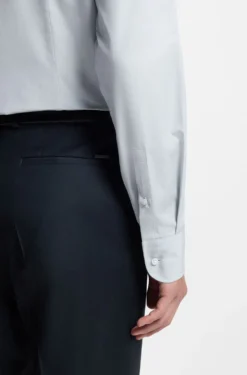 Slim-fit shirt in Italian-made cotton chambray