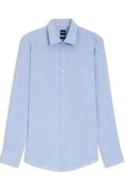 Slim-fit shirt in Italian-made linen