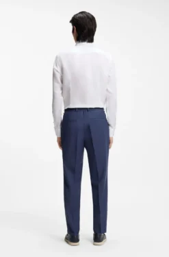 Slim-fit shirt in linen-blend twill