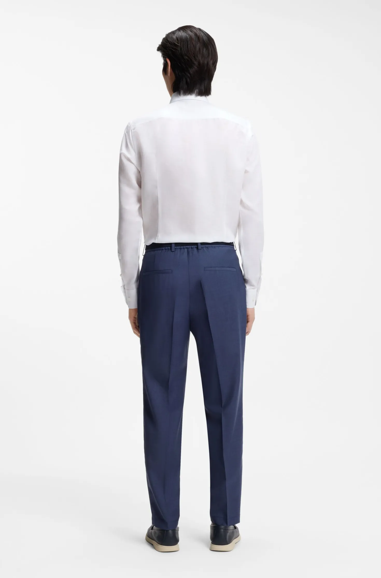 Slim-fit shirt in linen-blend twill