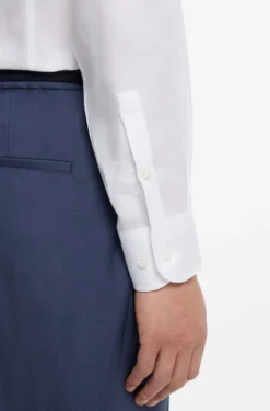 Slim-fit shirt in linen-blend twill