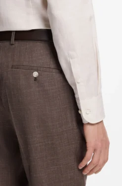 Slim-fit shirt in linen-blend twill