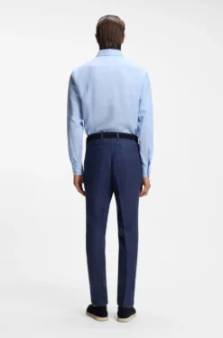 Slim-fit shirt in linen-blend twill