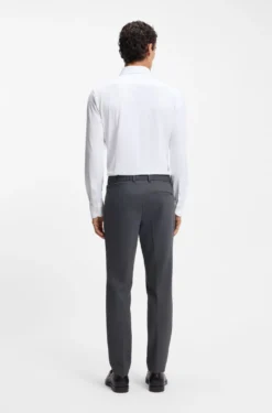 Slim-fit shirt in performance-stretch structured jersey