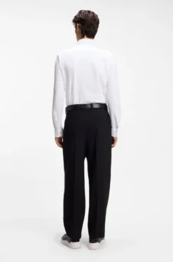 Slim-fit shirt in performance-stretch jersey