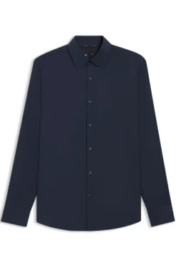 Slim-fit shirt in performance-stretch twill