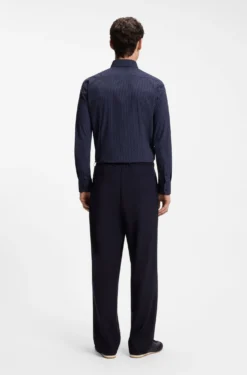 Slim-fit shirt in printed performance-stretch fabric