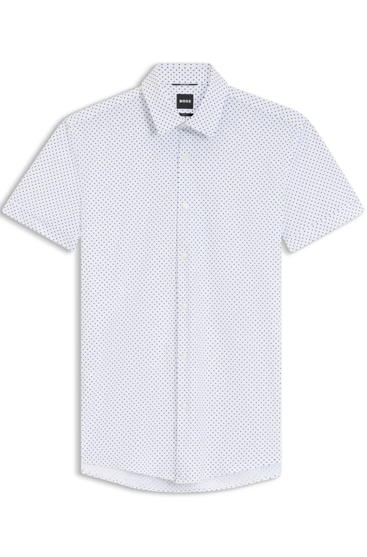 Slim-fit shirt in printed performance-stretch jersey