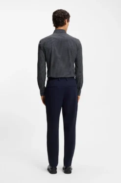 Slim-fit shirt in printed performance-stretch jersey