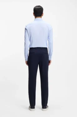 Slim-fit shirt in printed performance-stretch jersey