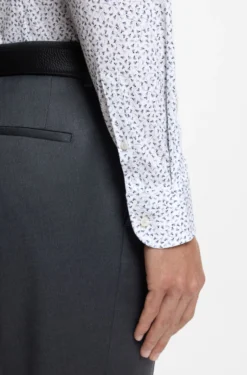 Slim-fit shirt in printed stretch cotton