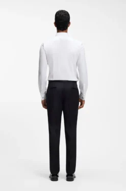 Slim-fit shirt in stretch-cotton twill