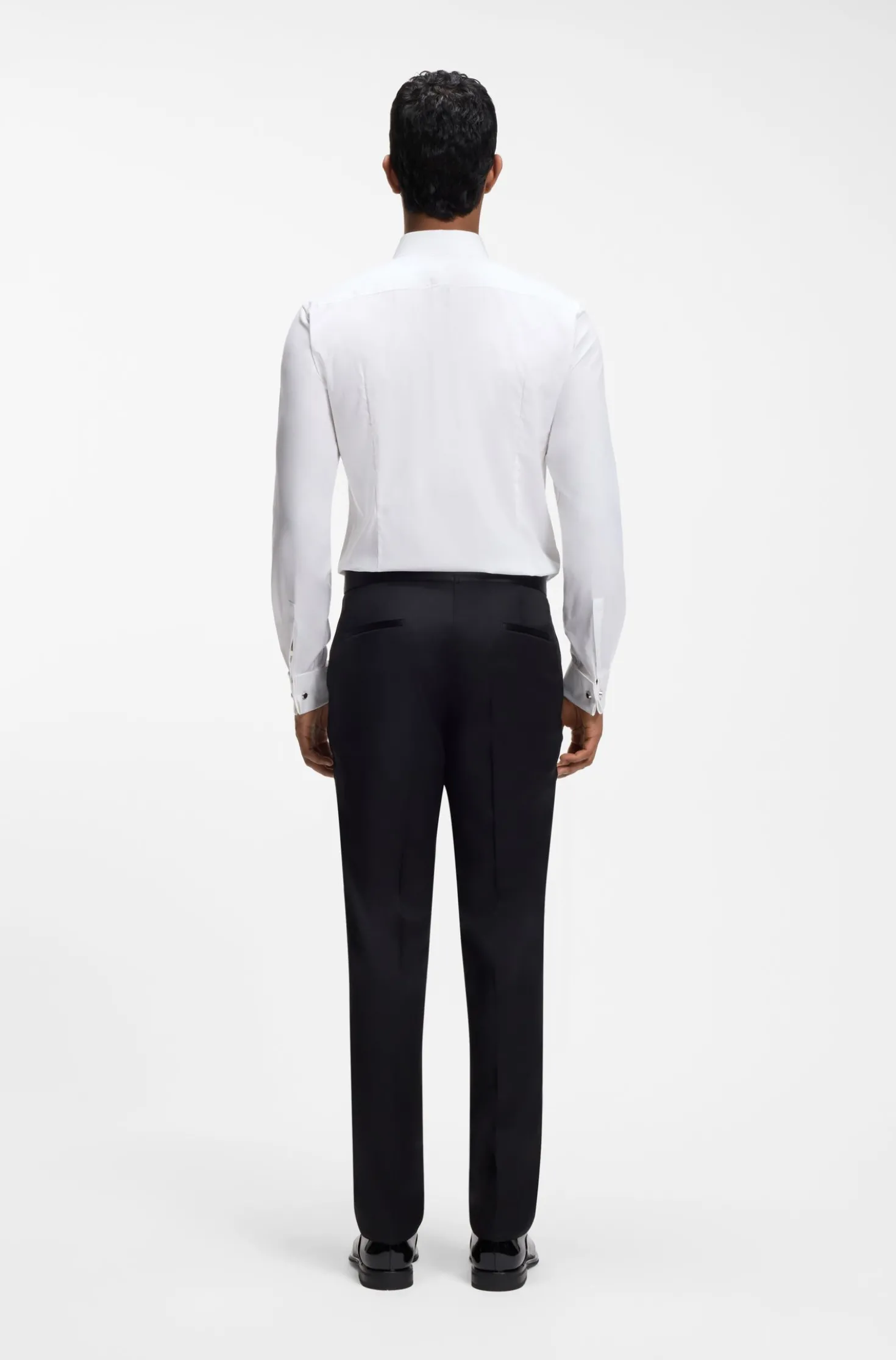 Slim-fit shirt in stretch-cotton twill