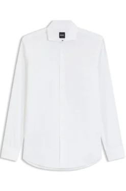 Slim-fit shirt in stretch-cotton twill