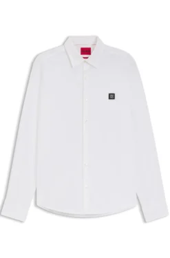 Slim-fit shirt in stretch-cotton canvas