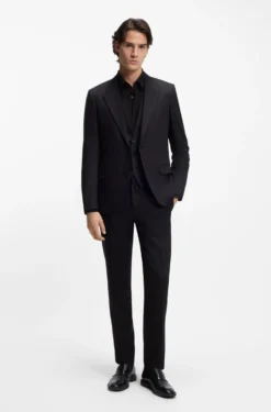 Slim-fit shirt in stretch-cotton canvas