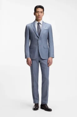 Slim-fit shirt in striped Italian-made cotton