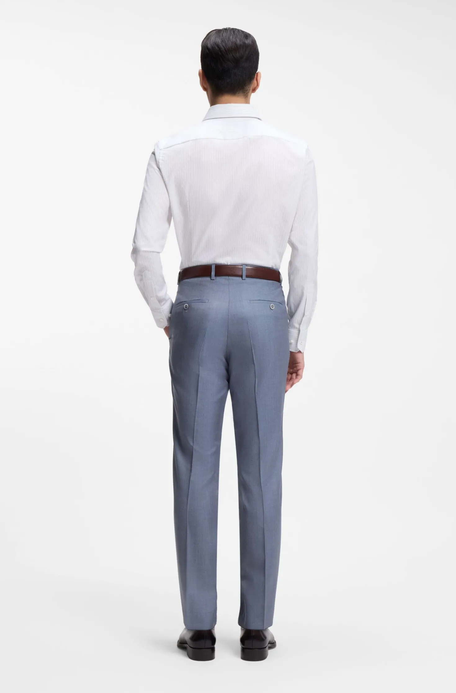 Slim-fit shirt in striped Italian-made cotton