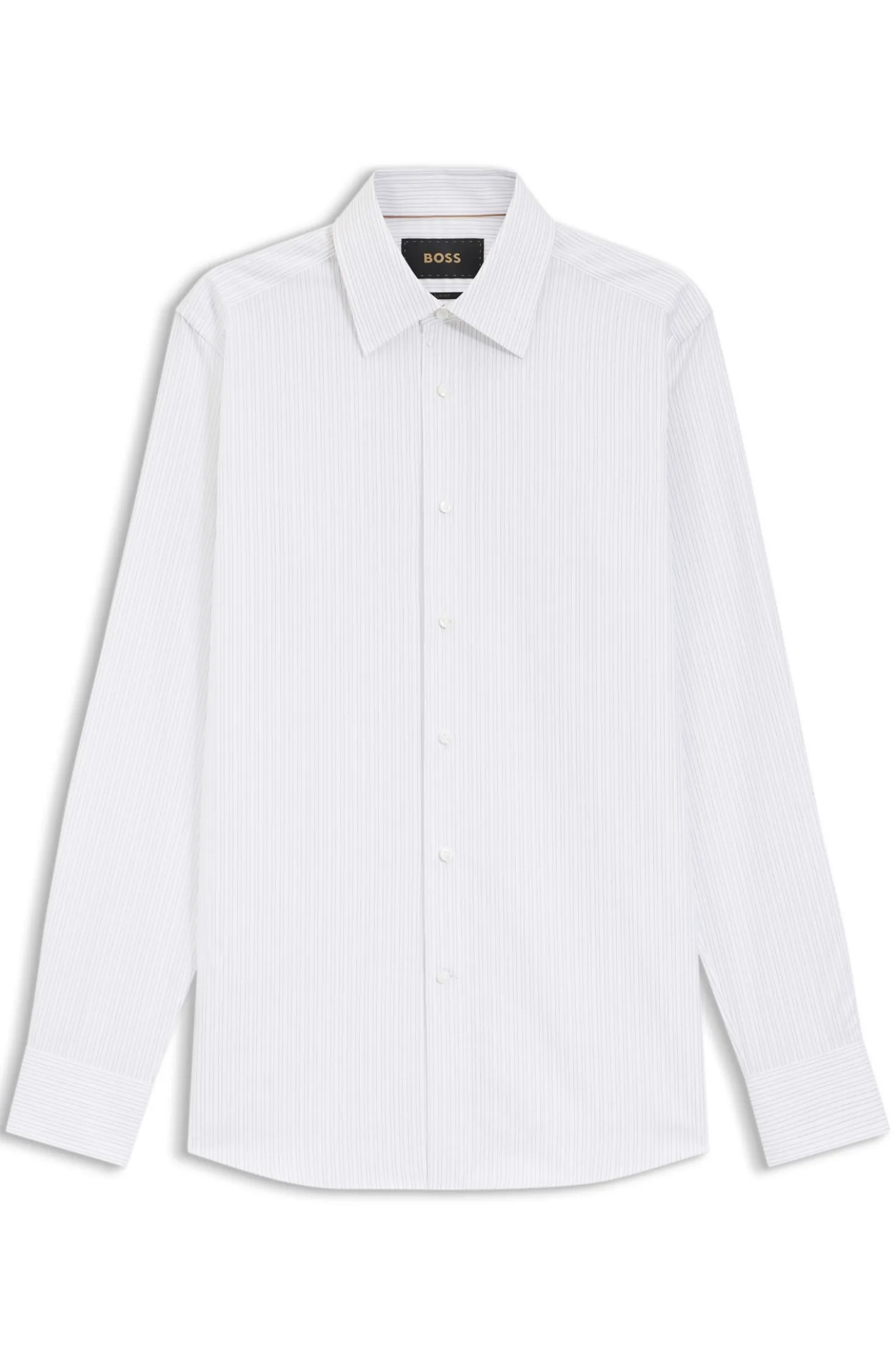 Slim-fit shirt in striped Italian-made cotton