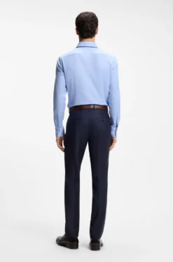 Slim-fit shirt in structured Italian stretch cotton