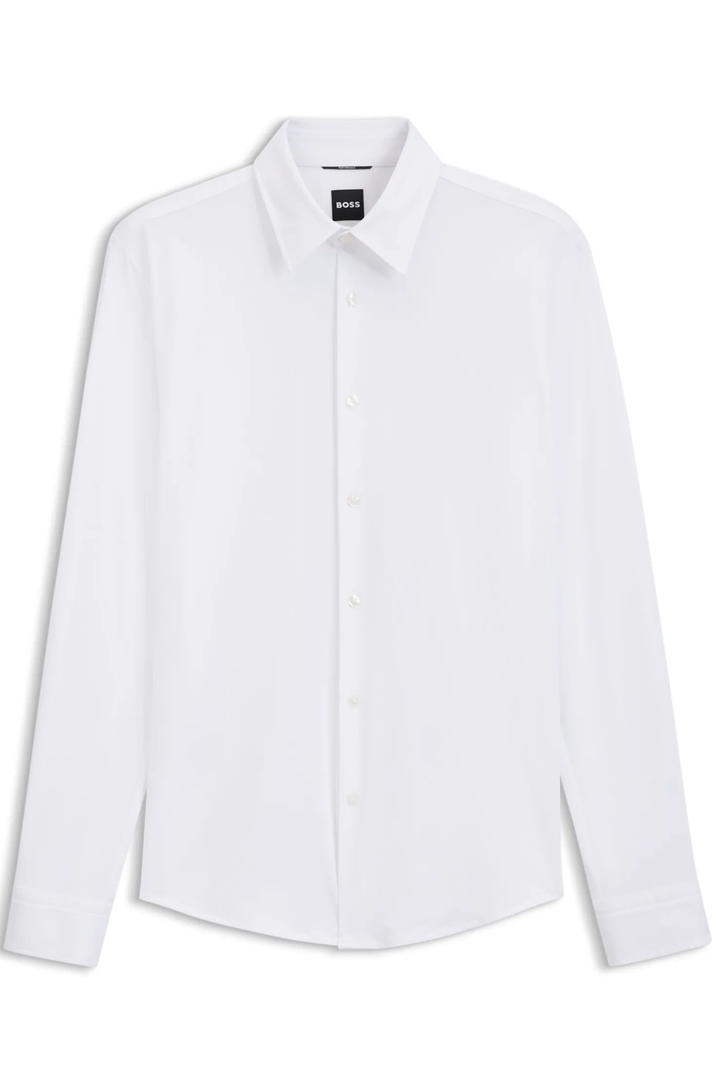 Slim-fit shirt in structured performance-stretch fabric