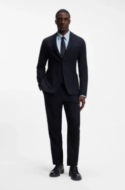 Slim-fit shirt in structured performance-stretch fabric