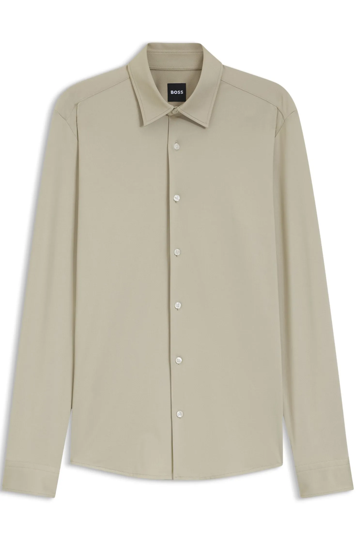 Slim-fit shirt in structured performance-stretch fabric