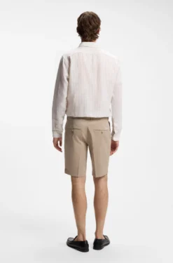Slim-fit shorts in stretch-cotton gabardine
