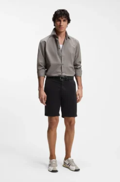 Slim-fit shorts in stretch-cotton twill
