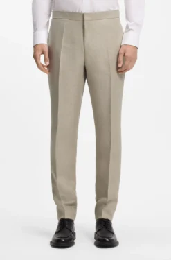 Slim-fit suit in linen twill