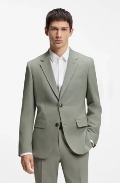 Slim-fit suit in stretch dobby cloth