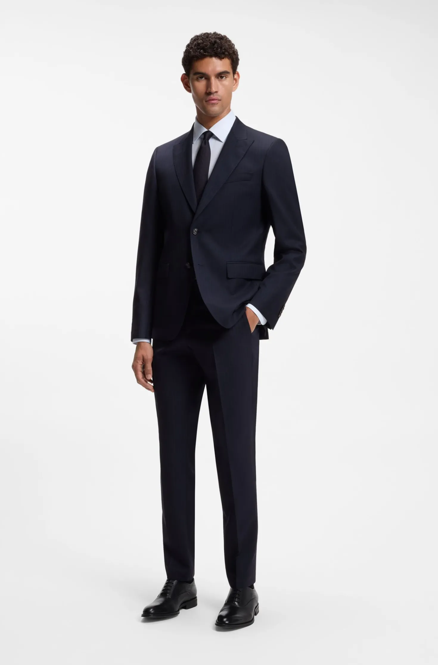Slim-fit suit in striped Italian virgin wool