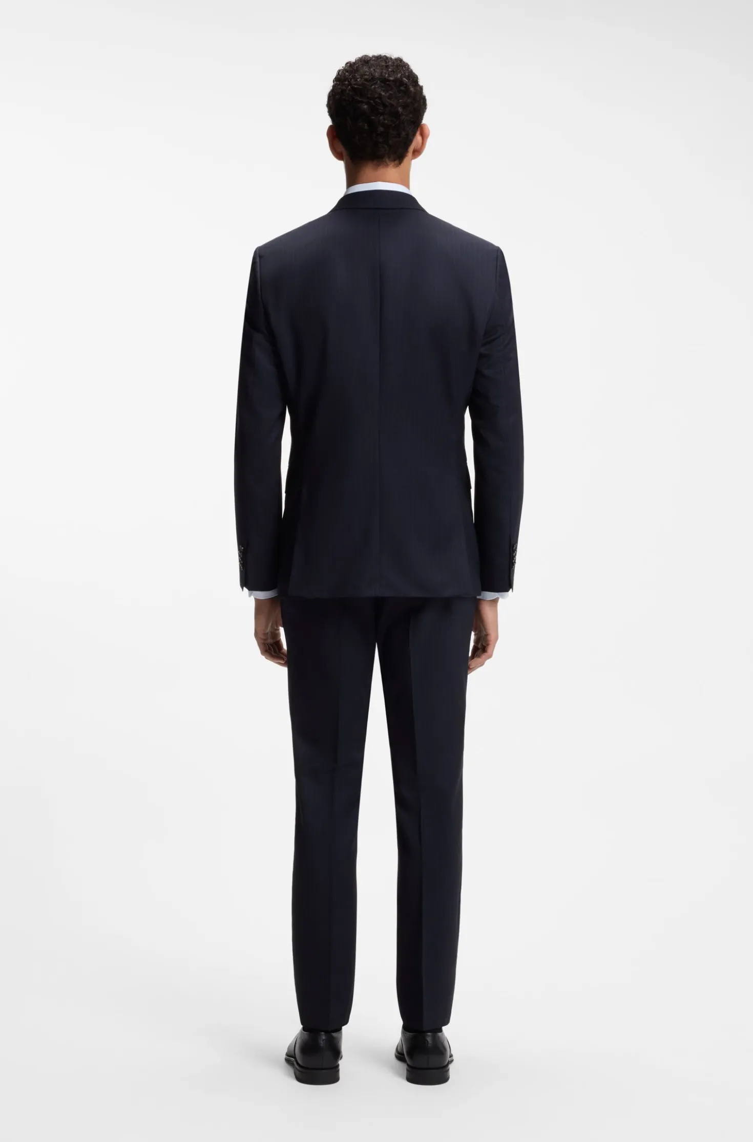 Slim-fit suit in striped Italian virgin wool