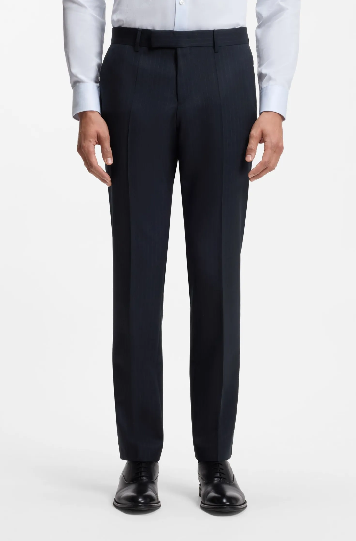 Slim-fit suit in striped Italian virgin wool