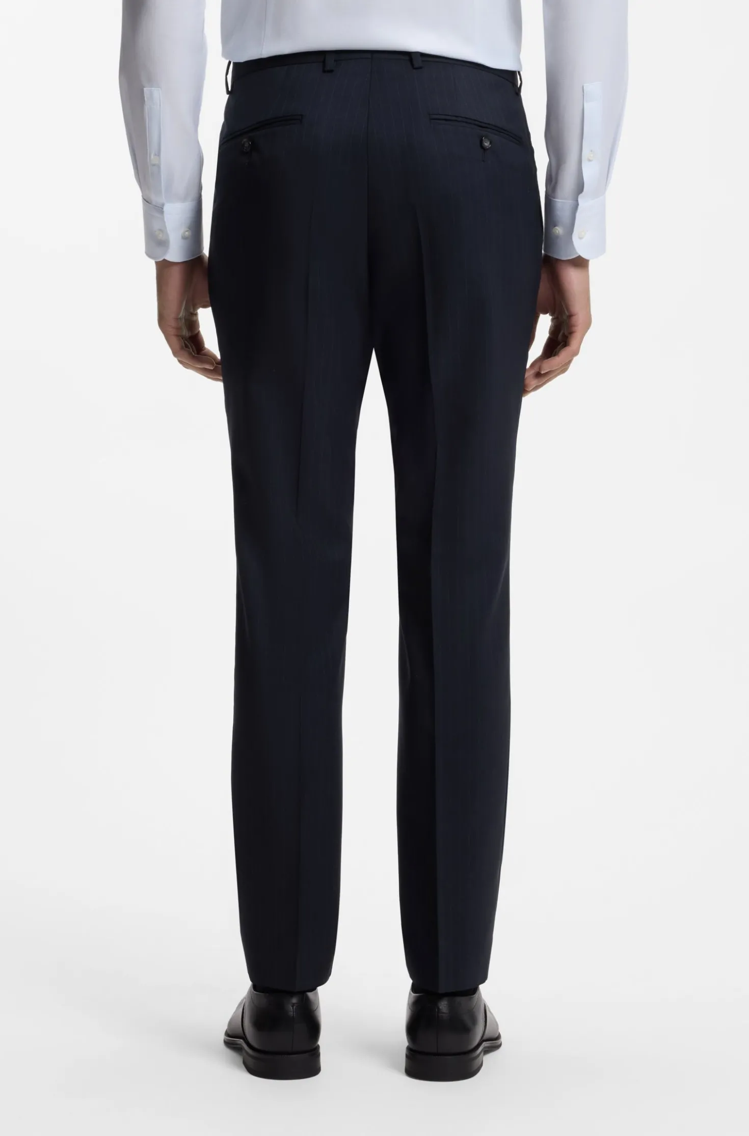 Slim-fit suit in striped Italian virgin wool