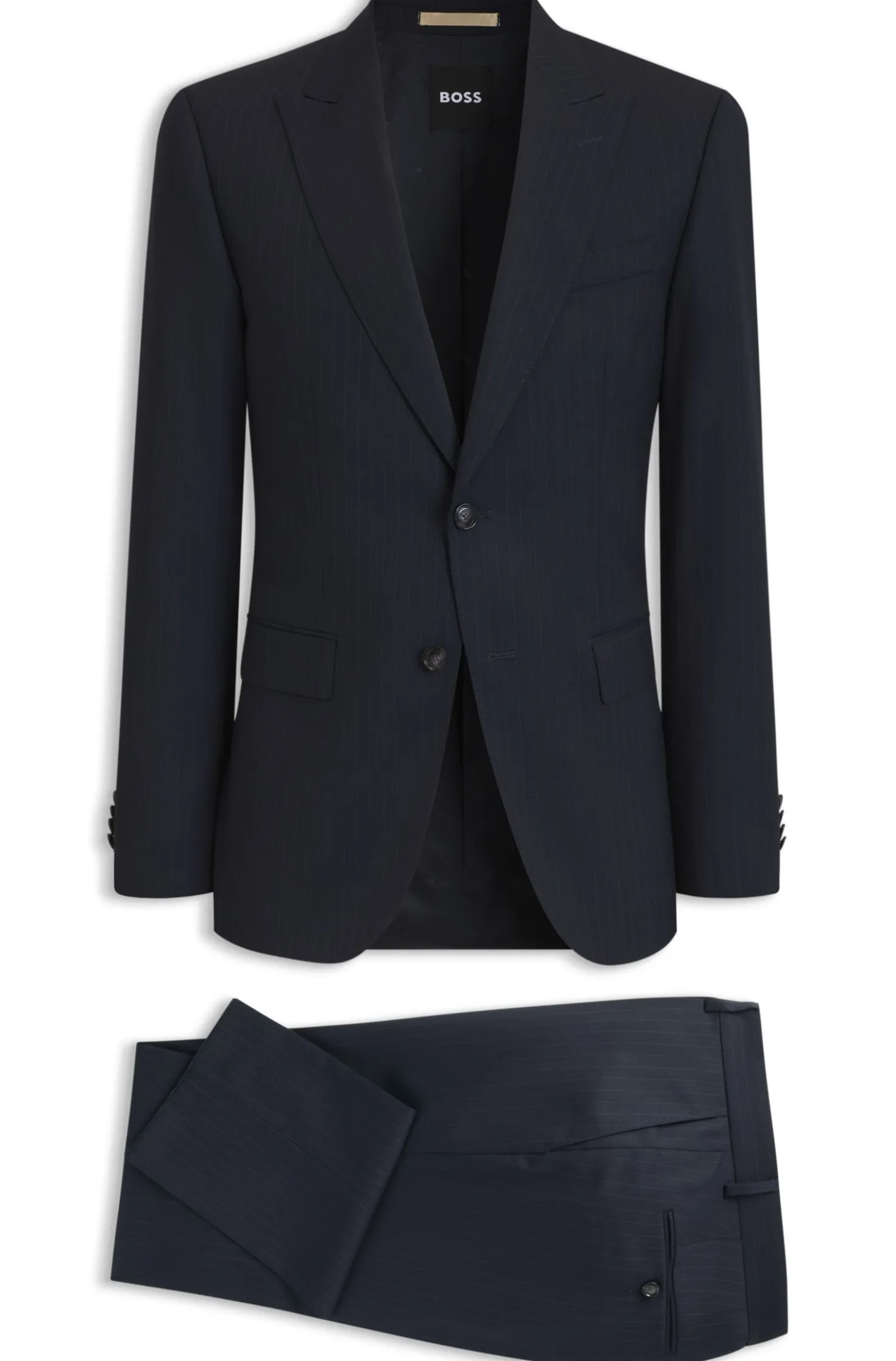 Slim-fit suit in striped Italian virgin wool