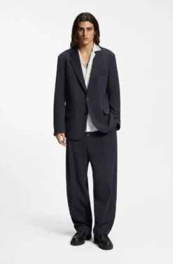 Slim-fit suit jacket in performance-stretch seersucker