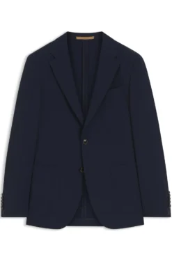 Slim-fit suit jacket in virgin wool and silk