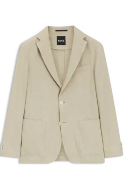 Slim-fit suit jacket in washable Tech Linen